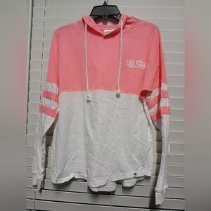 Preowned (Clean) brand  (Popular) Pink and White Las Vegas Hoodie.( Medium)